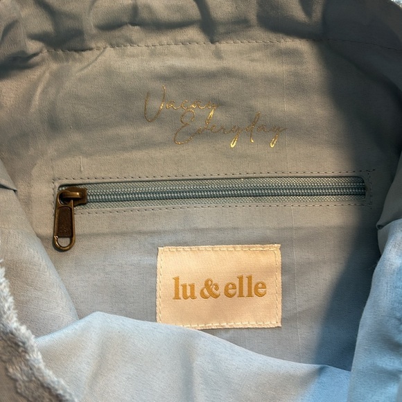 Lu & Elle Blue Striped Women's Terrycloth Bookbag - Picture 6 of 8